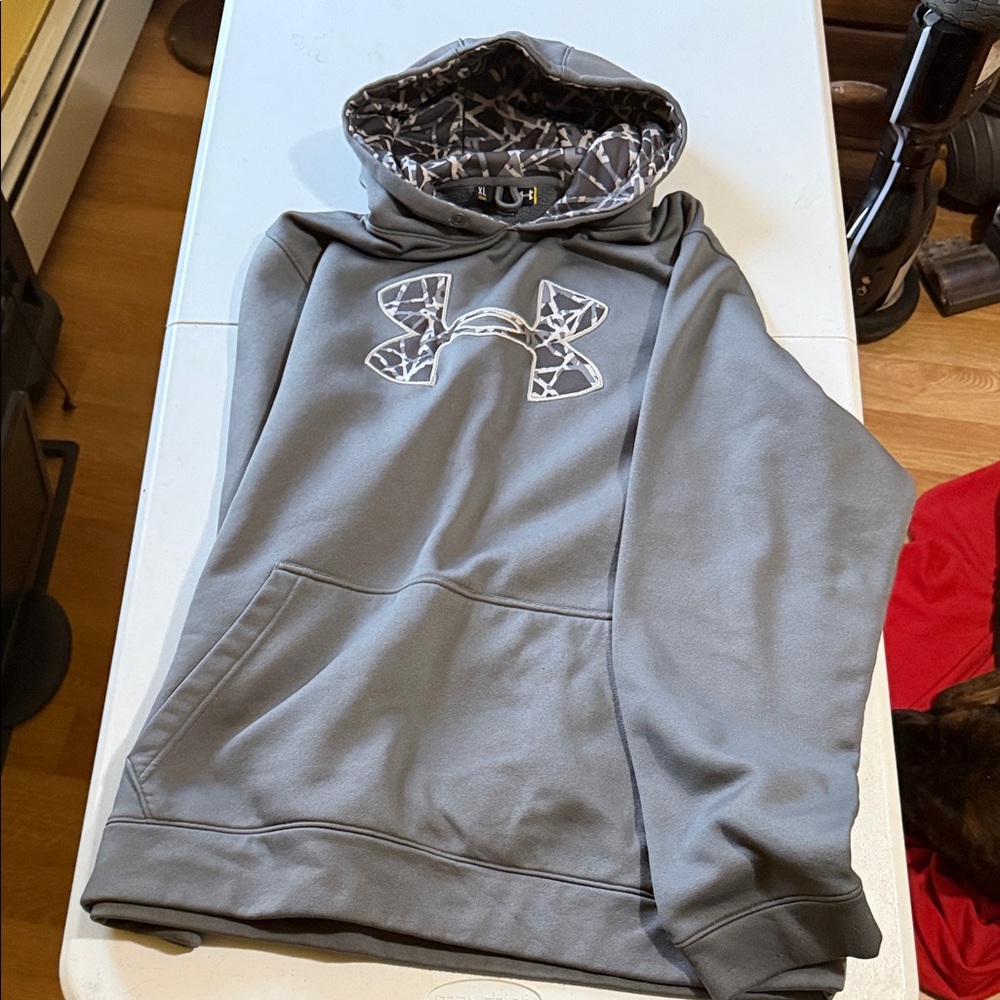 Under Armour Charcoal Hoodie with Camo Accent